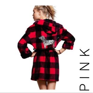 VS PINK Plaid Robe